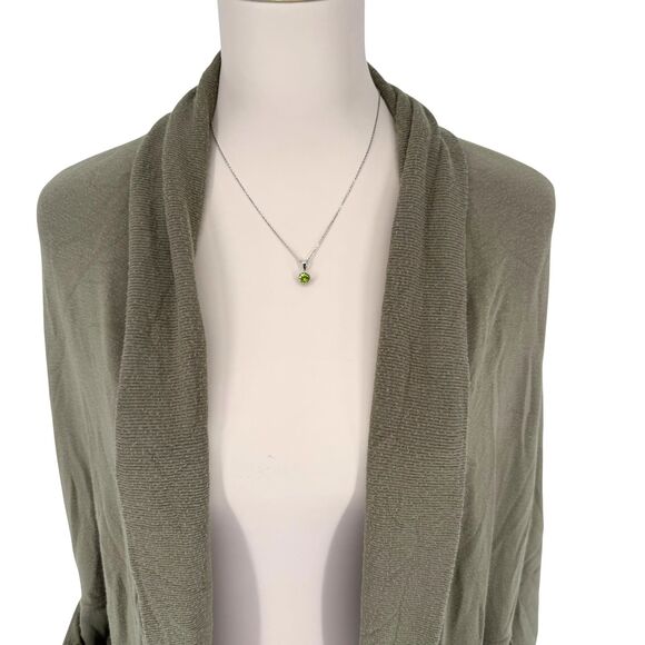 Athleta Wrap Cardigan XXS XS Green Ethereal Cocoon Open Front Pockets Dolman - Picture 4 of 16